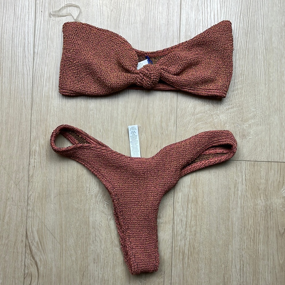 BOND EYE TWO PIECE STRAPLESS SET IN BRONZED COLOR 0907